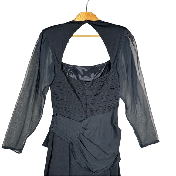 VINTAGE 80’s Rhinestone Accented Backless Black Cocktail Dress - Picture 11 of 15